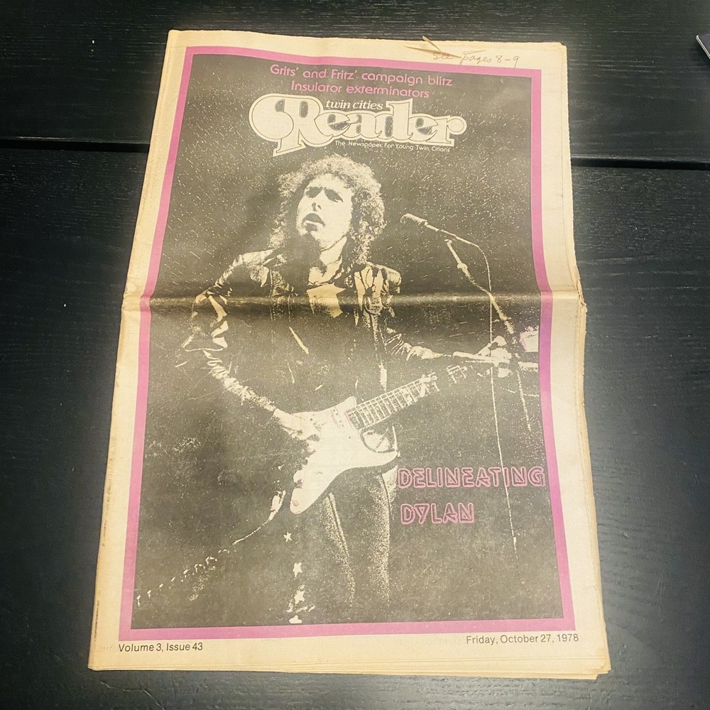 Twin Cities Reader 1977 Magazine Newspaper Delineating Bob Dylan
